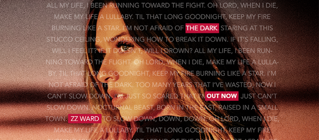 ZZ Ward goes into “The Dark”